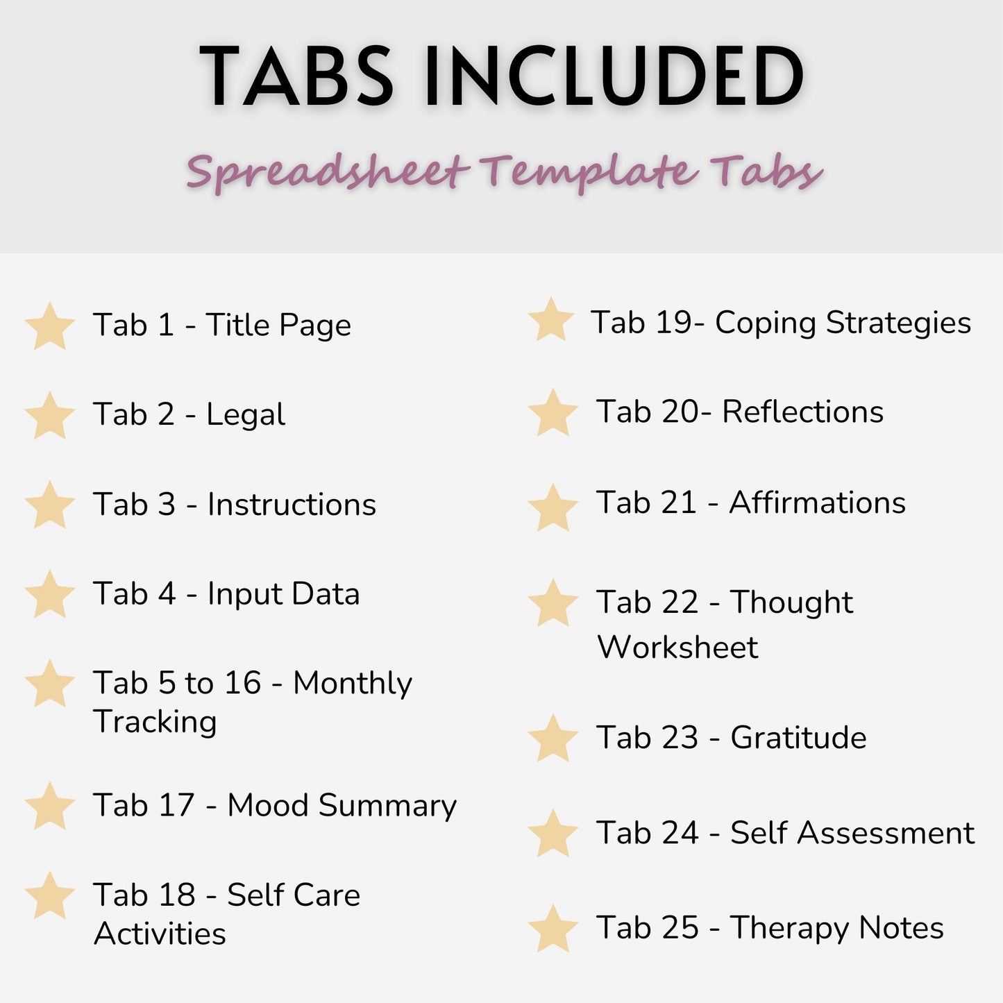 Ultimate Mental Health Spreadsheet Template