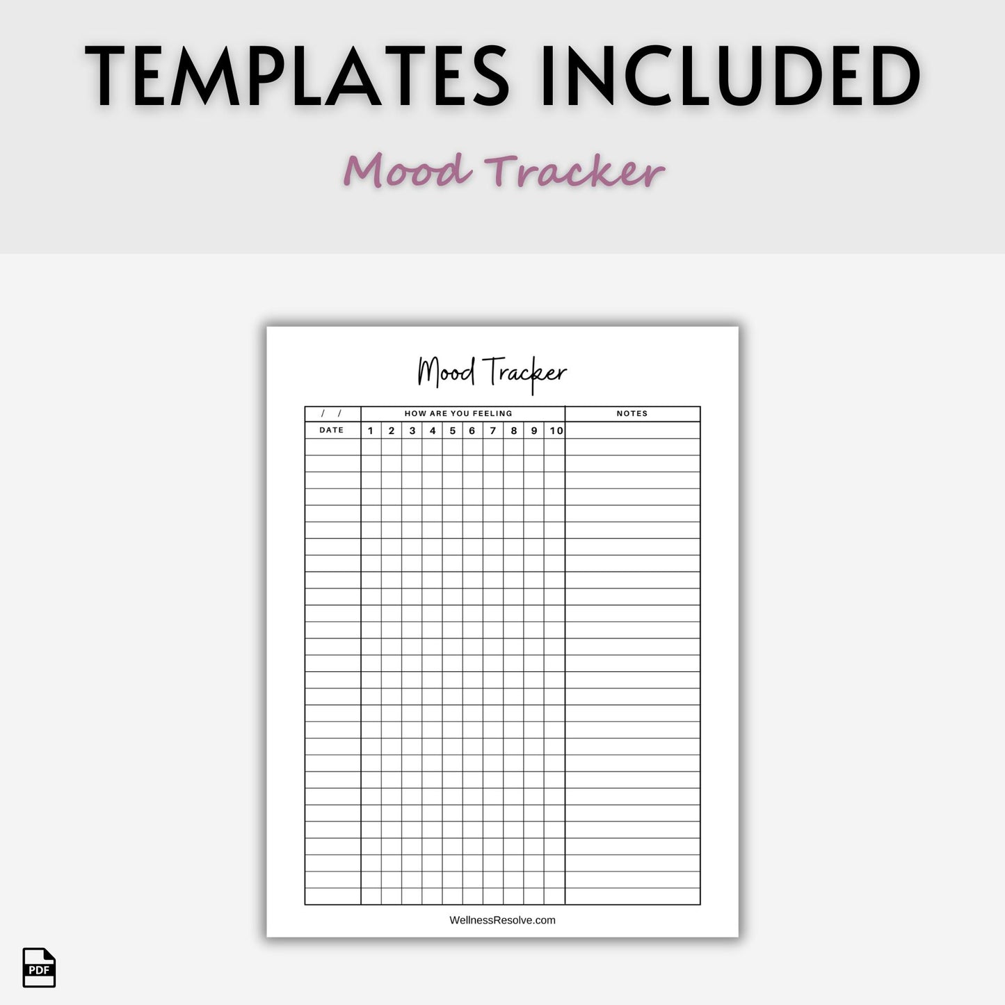 Simple Mood and Mindset Tracking Journal