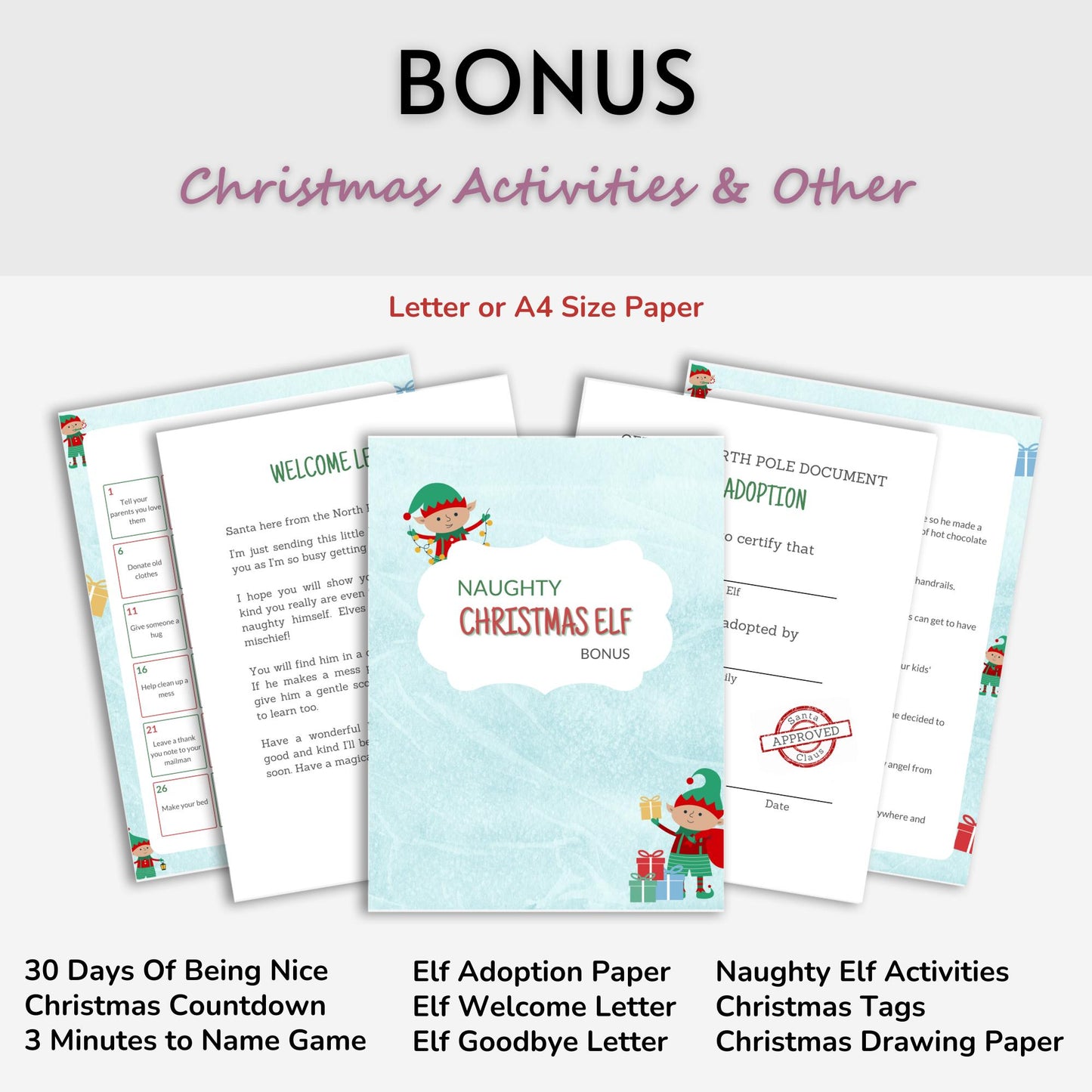 Naughty Elves Christmas Spreadsheet Template