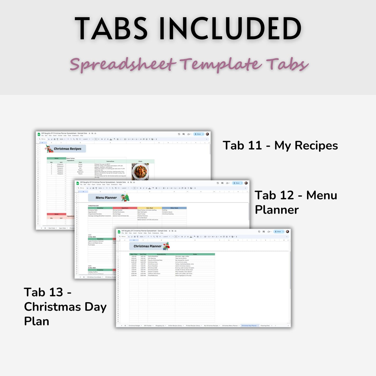 Naughty Elves Christmas Spreadsheet Template