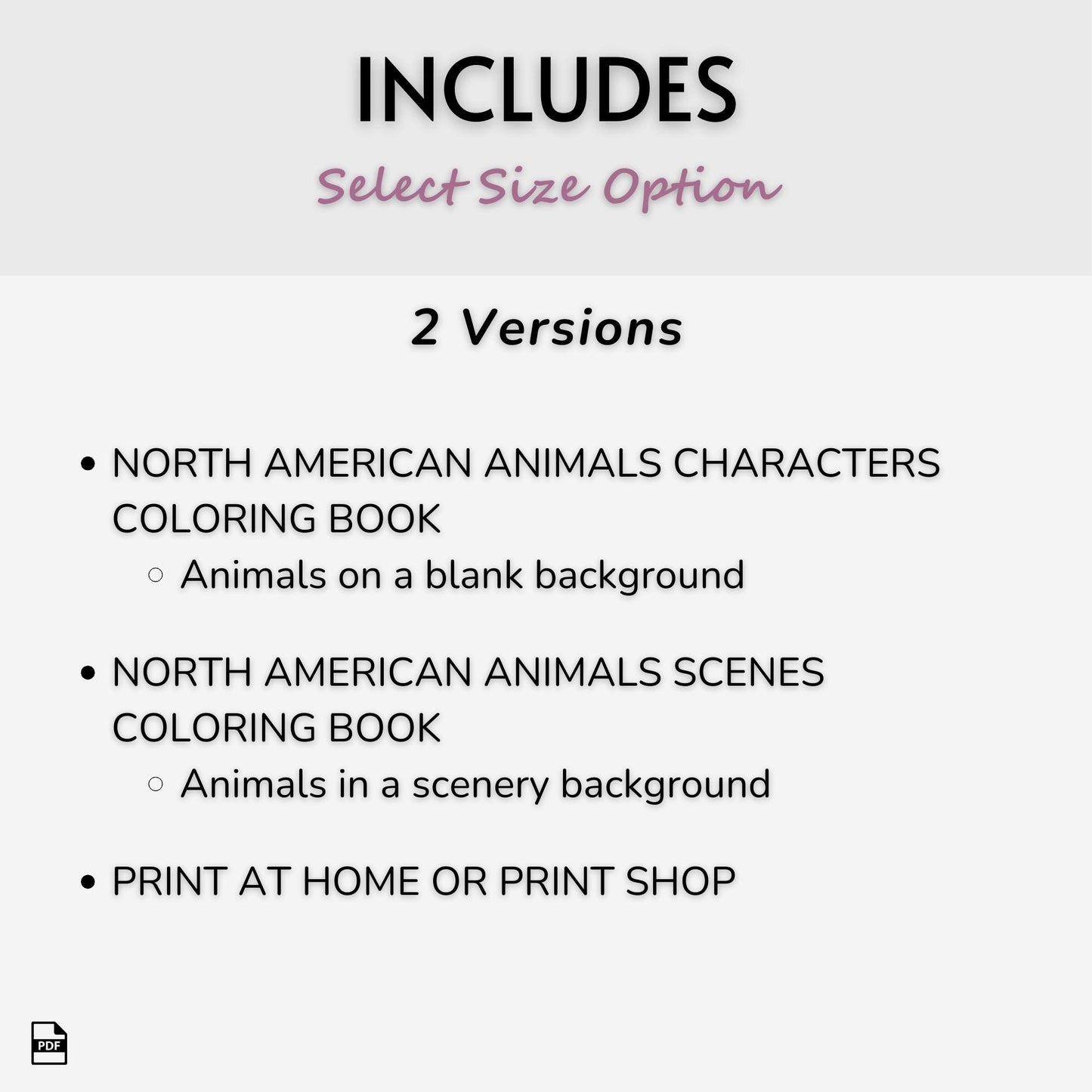 North American Animals Coloring Books