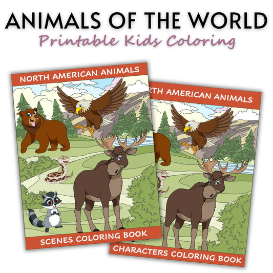 North American Animals Coloring Books
