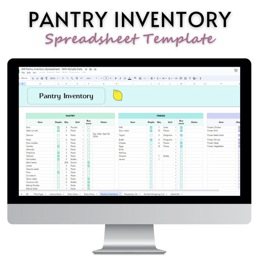 Pantry Inventory Spreadsheet Template