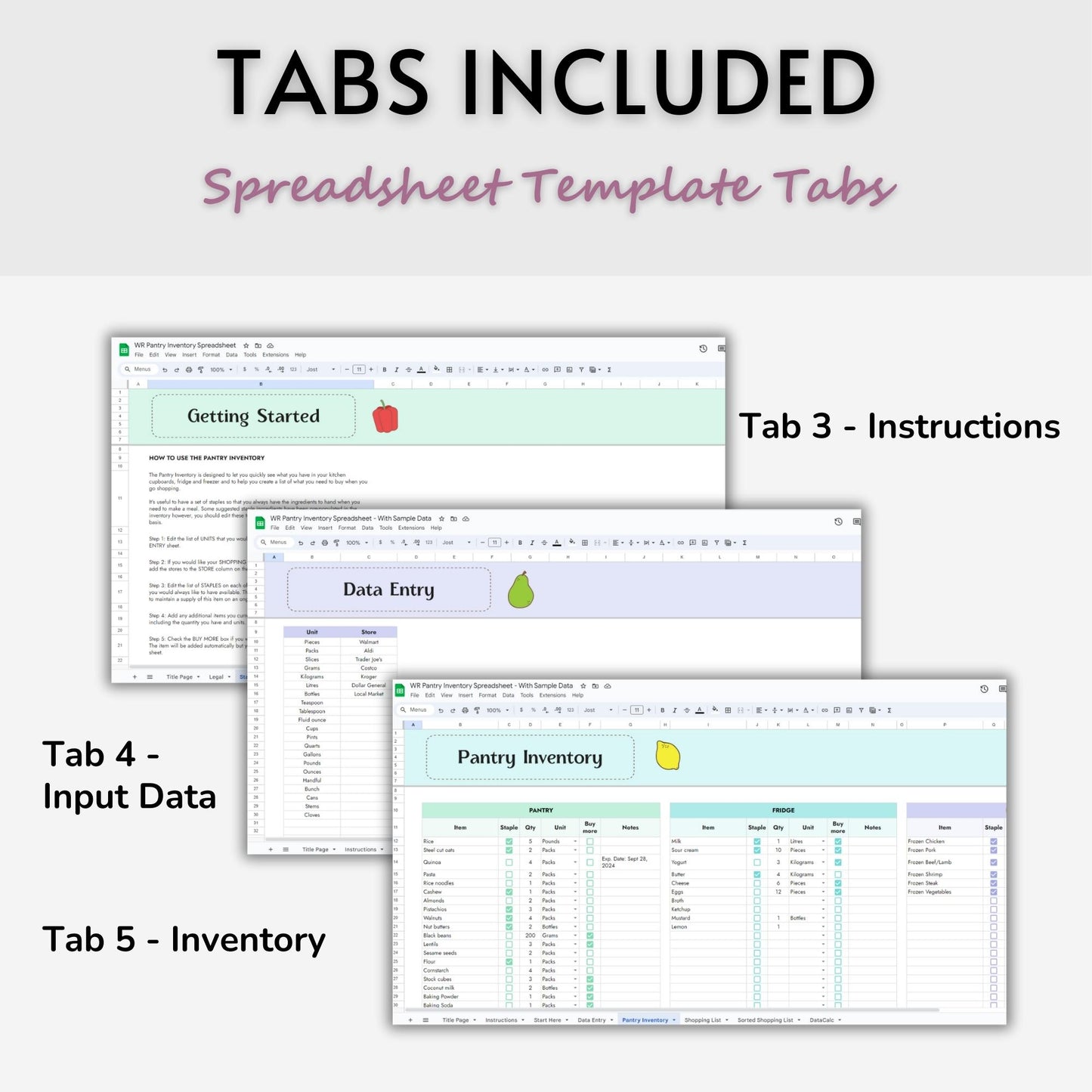 Pantry Inventory Spreadsheet Template