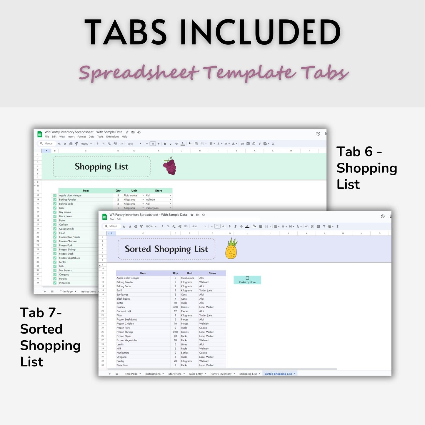 Pantry Inventory Spreadsheet Template