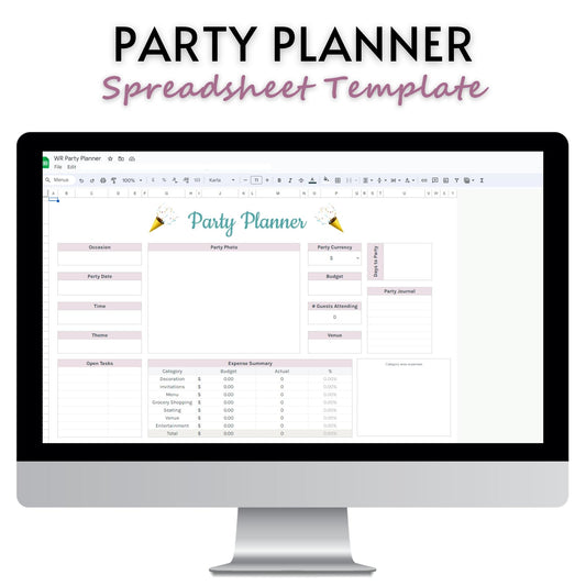 Party Planner Spreadsheet Template