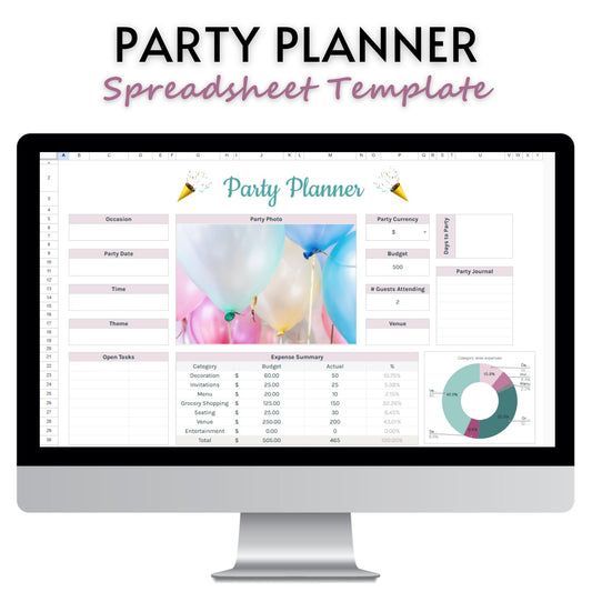 Party Planner Spreadsheet Template