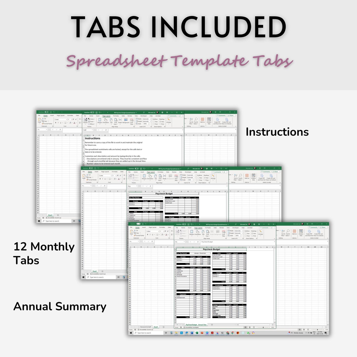 Simple Paycheck Budget Spreadsheet Template