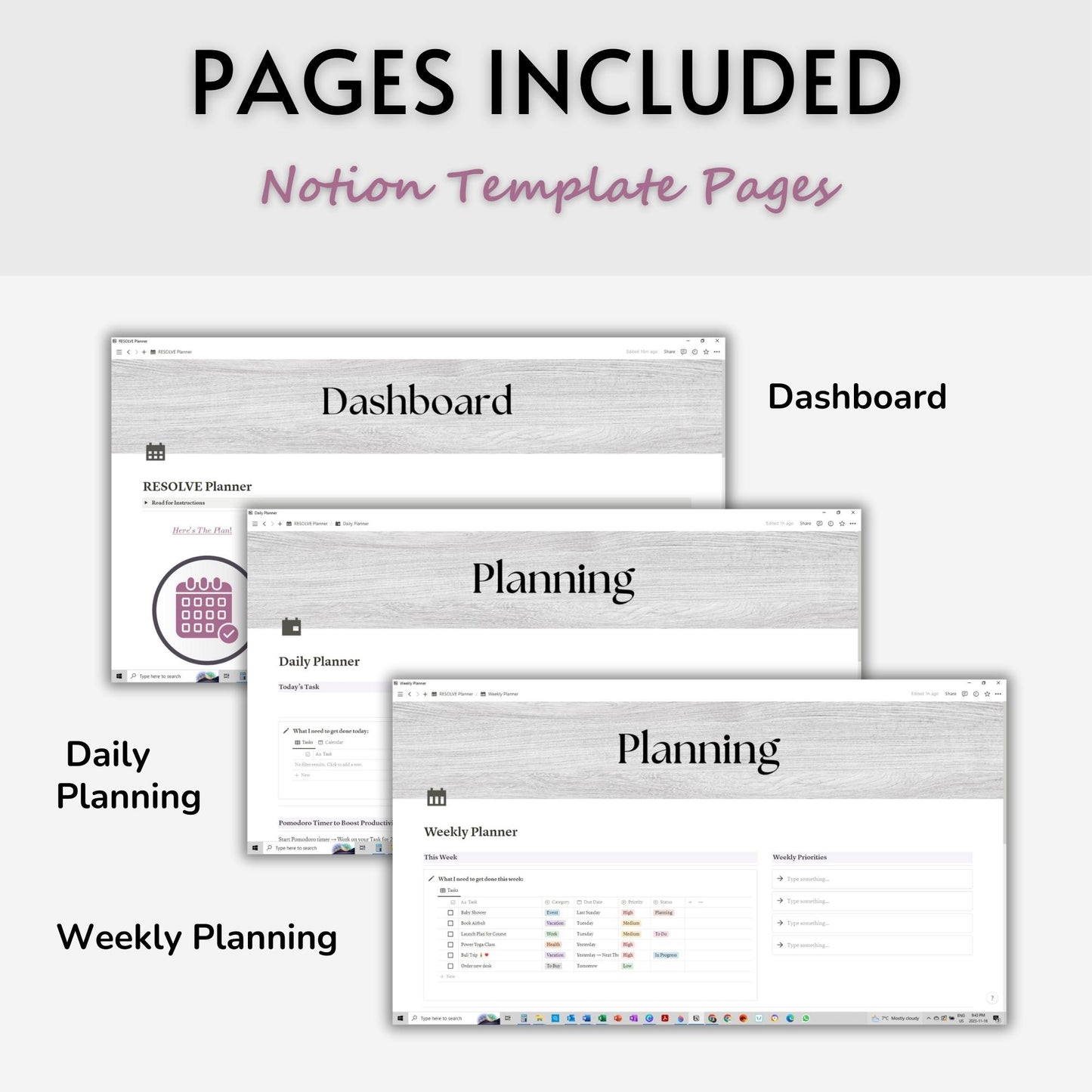 RESOLVE Personal Planner Template For Notion