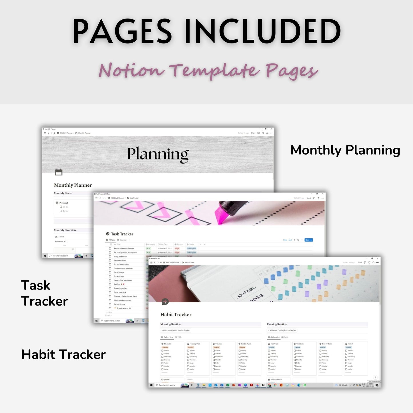 RESOLVE Personal Planner Template For Notion