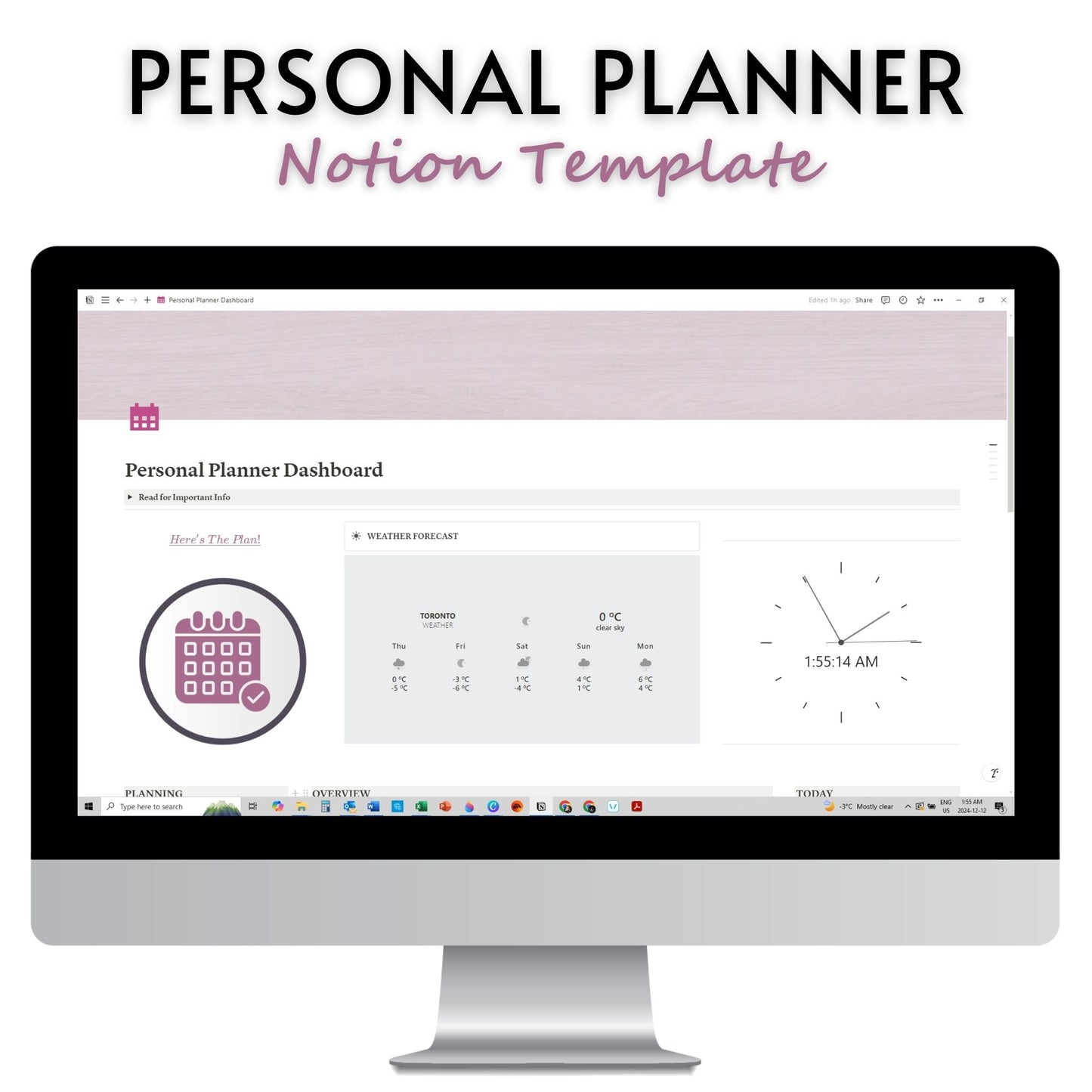 Personal Planner Template For Notion