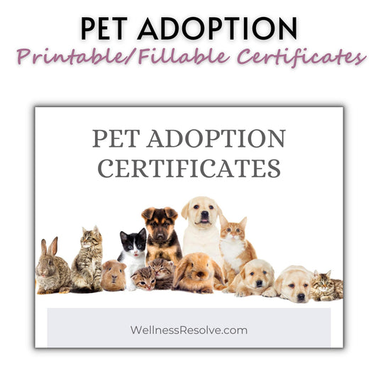 Pet Adoption Certificate Templates
