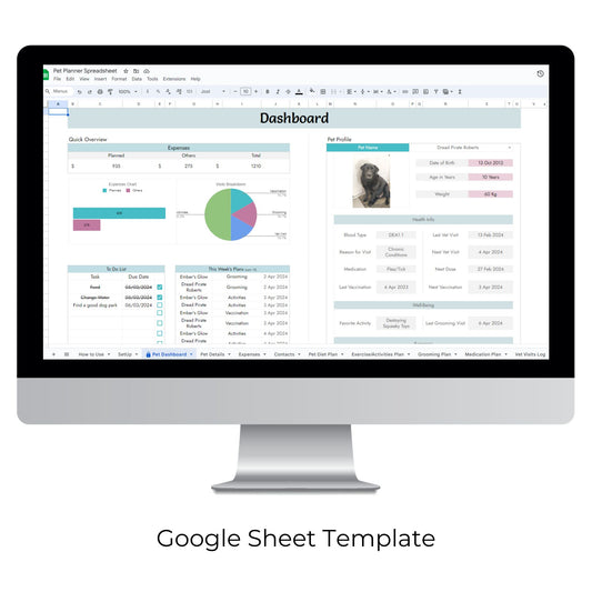 Ultimate Pet Care Planner Spreadsheet Template