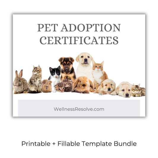 Pet Adoption Certificate Templates Bundle