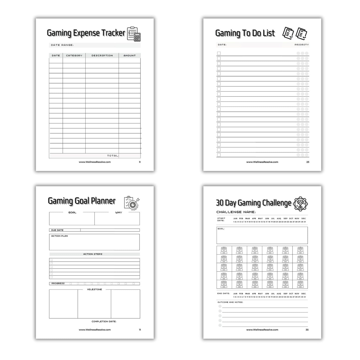 Gaming Journal and Tracker - Printable