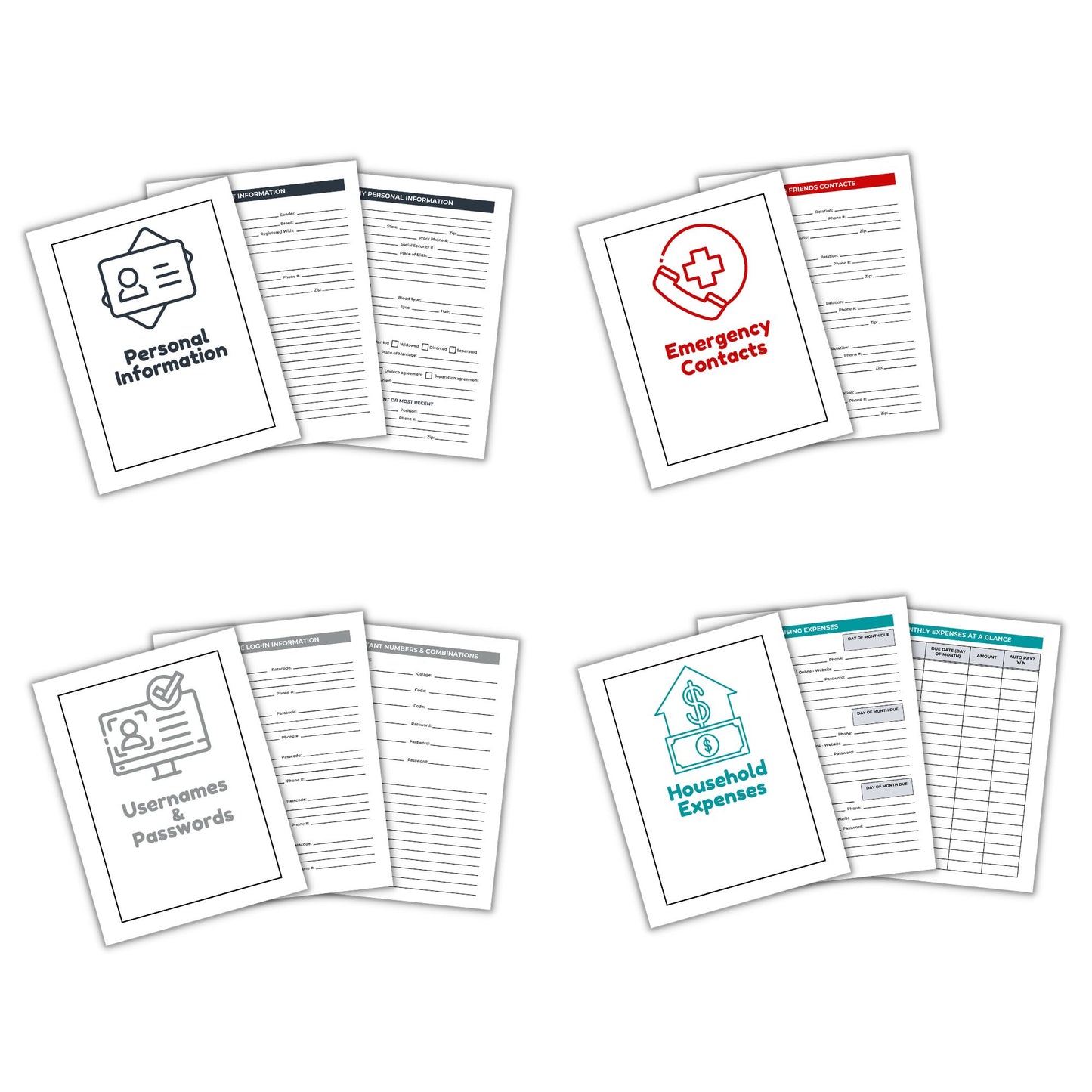 Family Vital Information Tracker - Printable Version