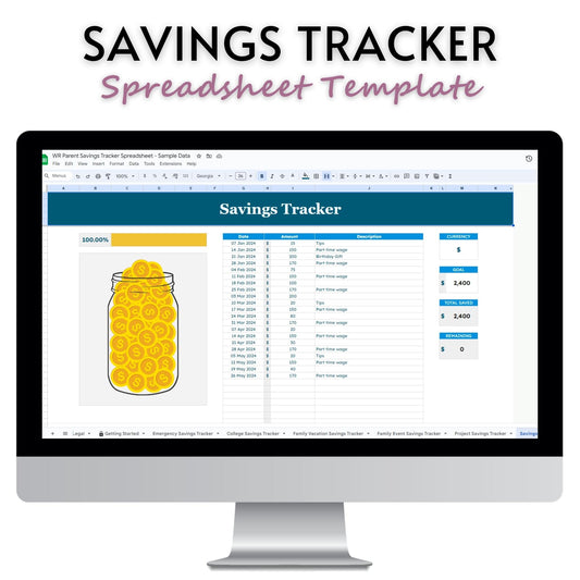 Parent Savings Tracker Spreadsheet Template