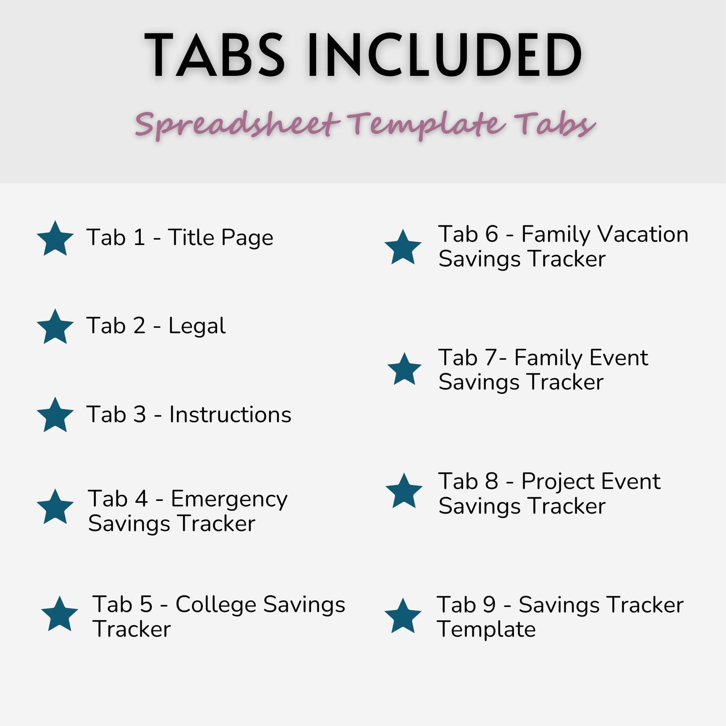 Parent Savings Tracker Spreadsheet Template