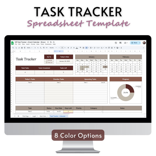 Task Tracker and Smart Calendar Spreadsheet Template