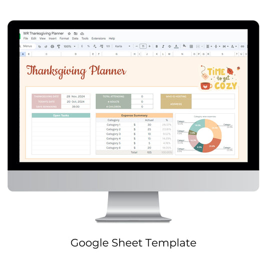 Thanksgiving Planner Spreadsheet Template
