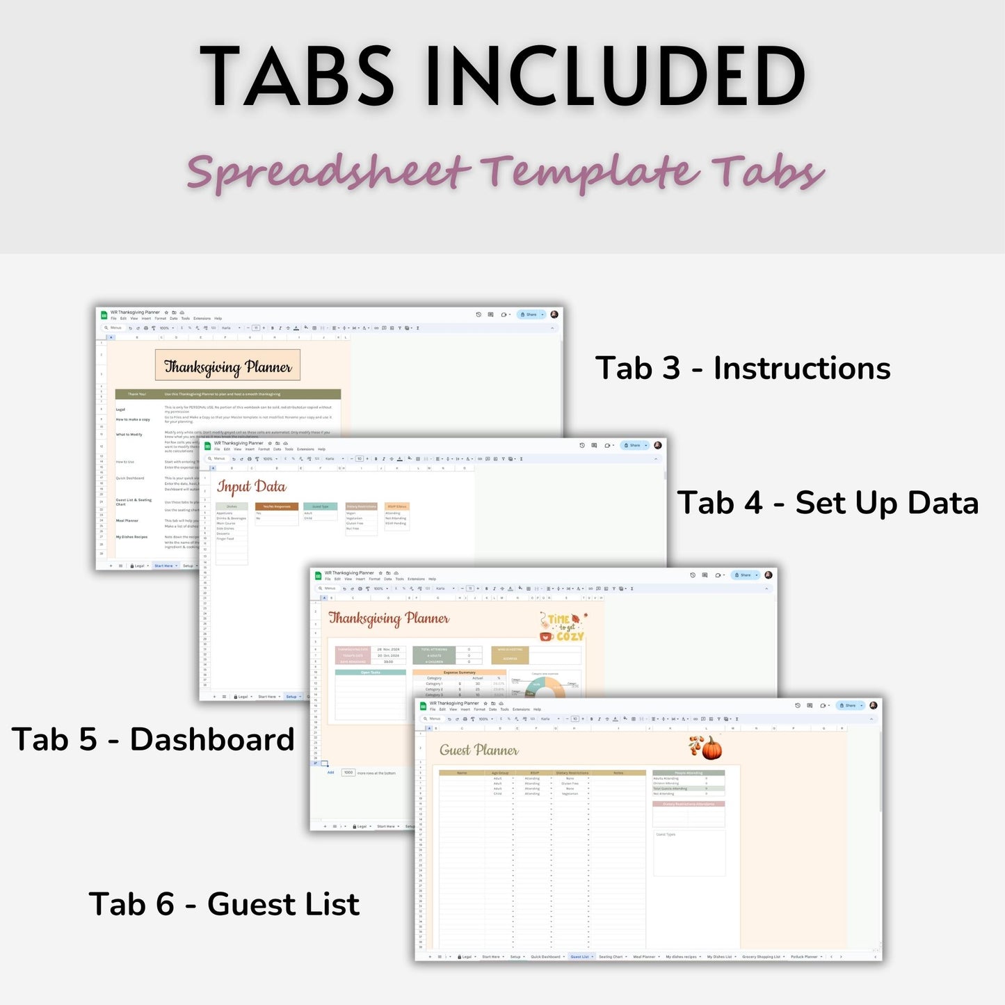 Thanksgiving Planner Spreadsheet Template