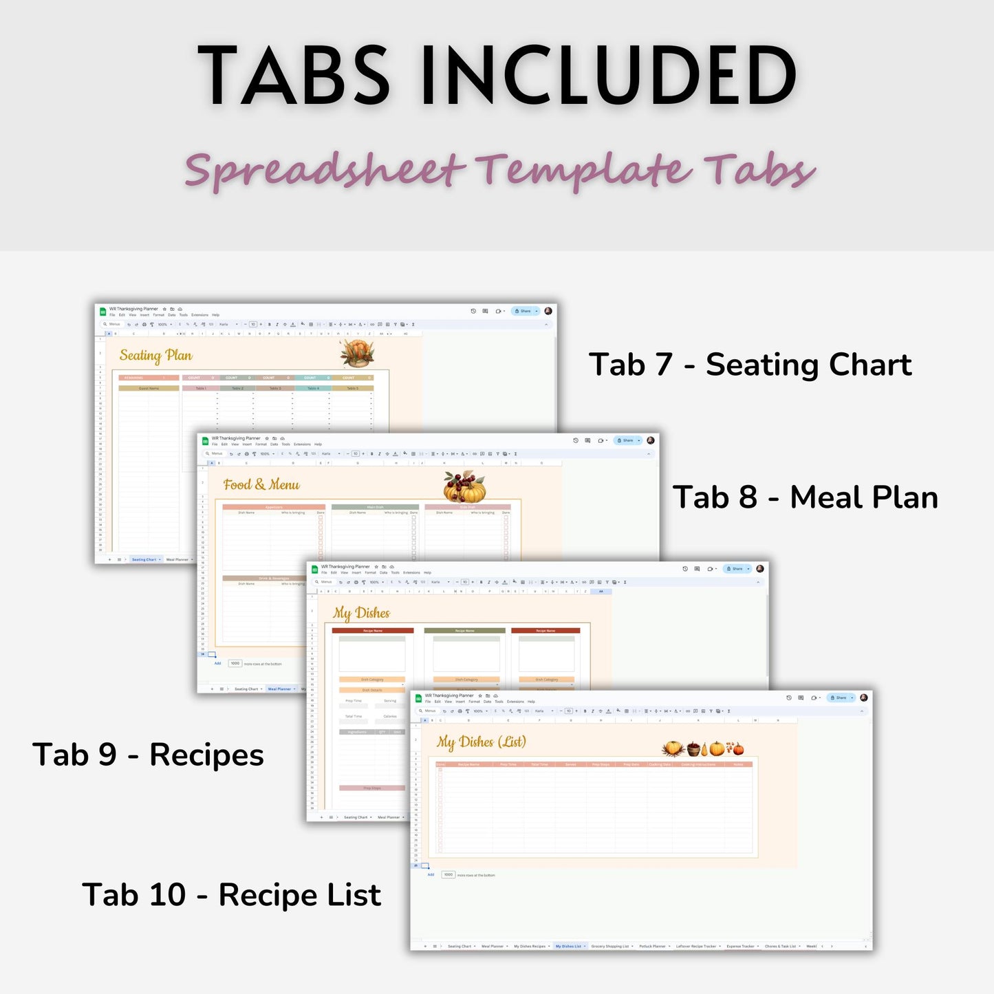 Thanksgiving Planner Spreadsheet Template