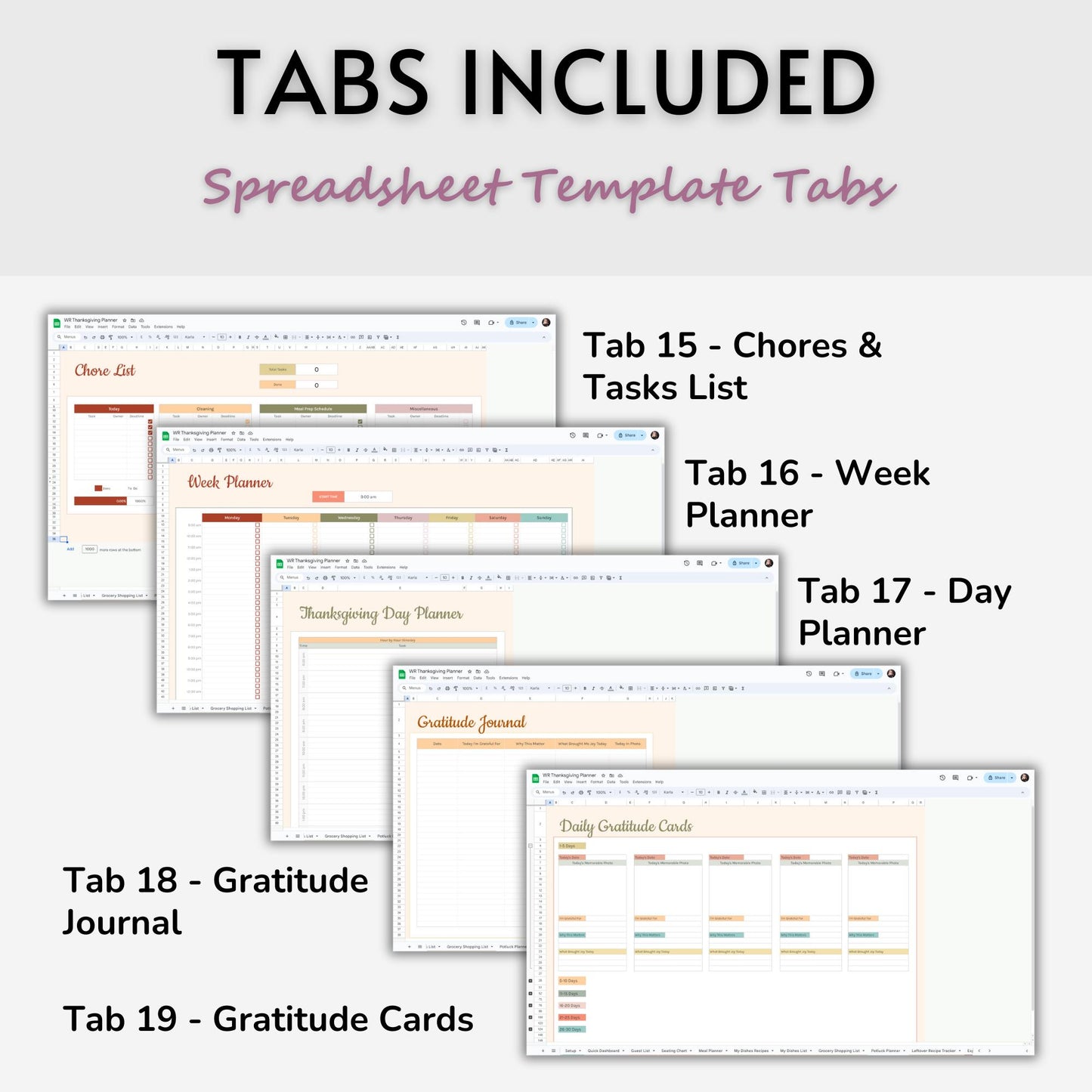 Thanksgiving Planner Spreadsheet Template