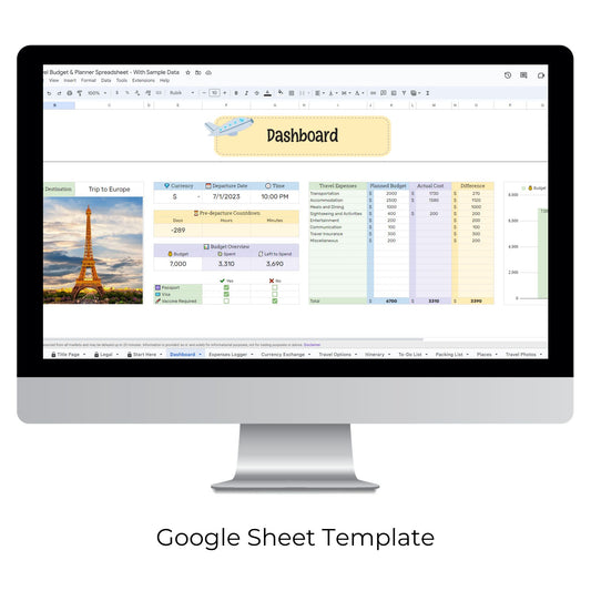 Travel Budget and Planner Spreadsheet Template