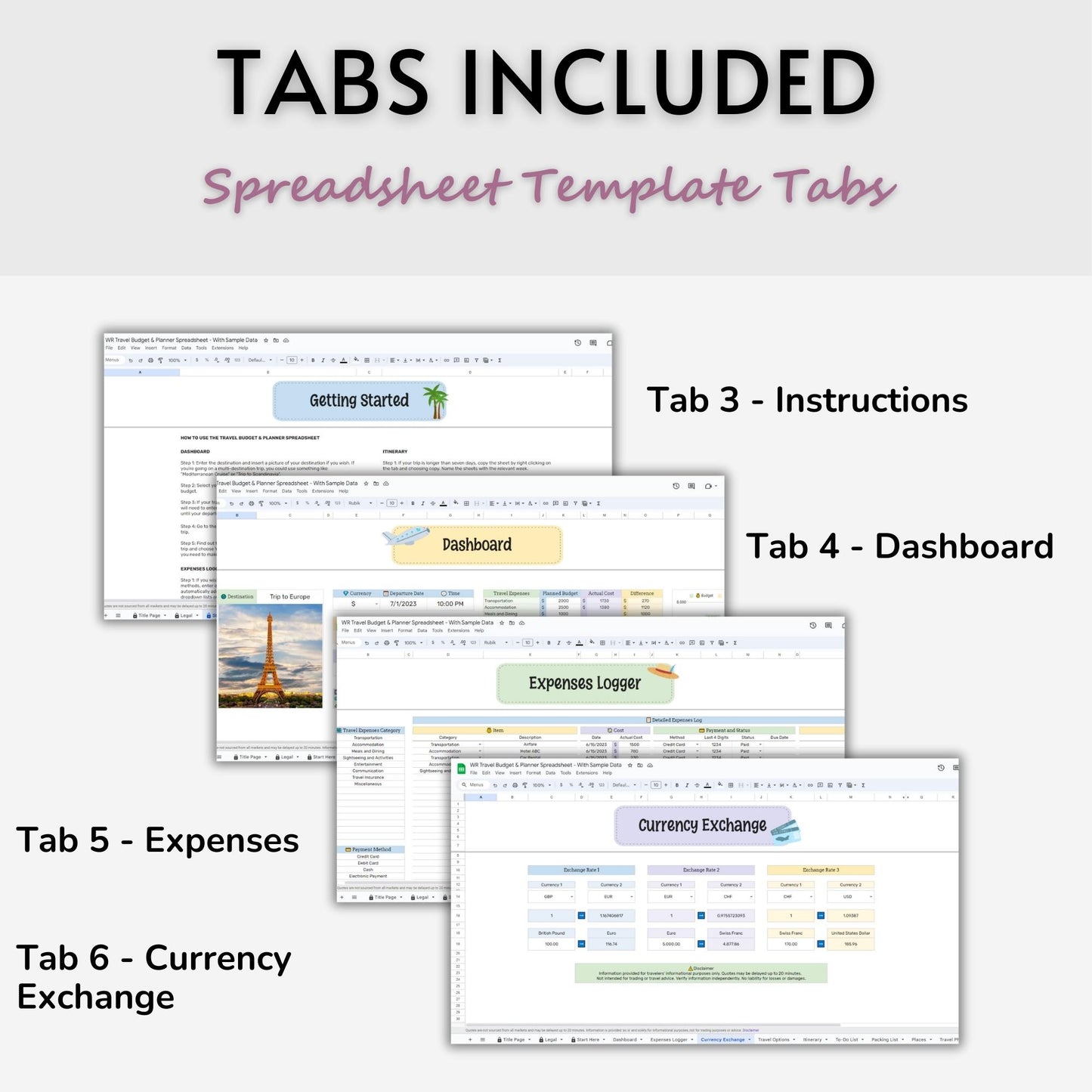 Travel Budget and Planner Spreadsheet Template