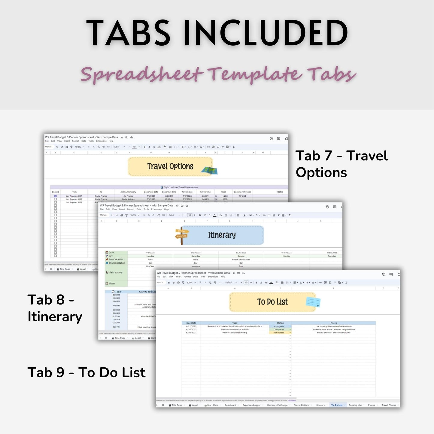 Travel Budget and Planner Spreadsheet Template