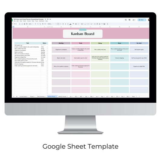 Vision and Goals Planner Spreadsheet Template
