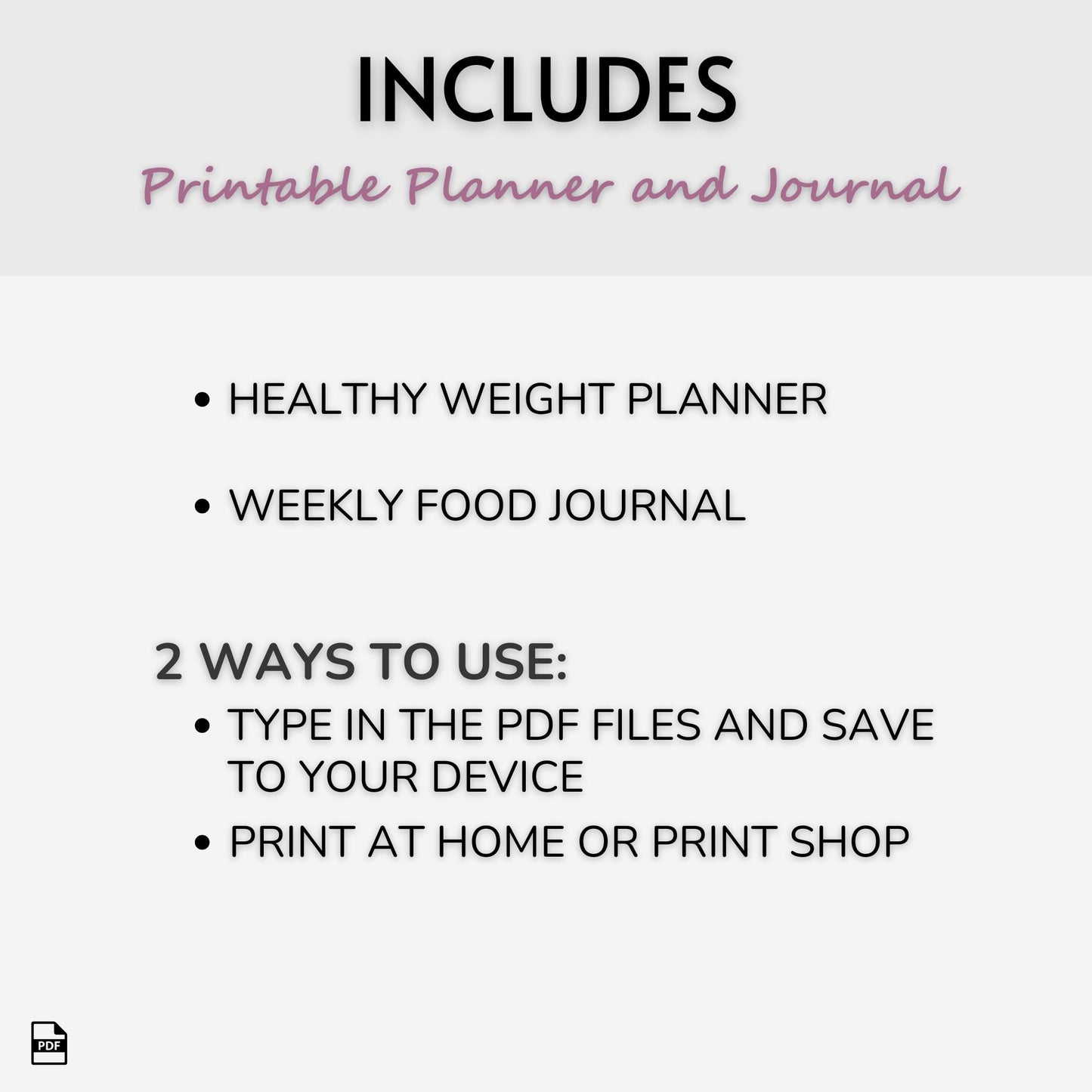 Healthy Weight Tracker and Journal