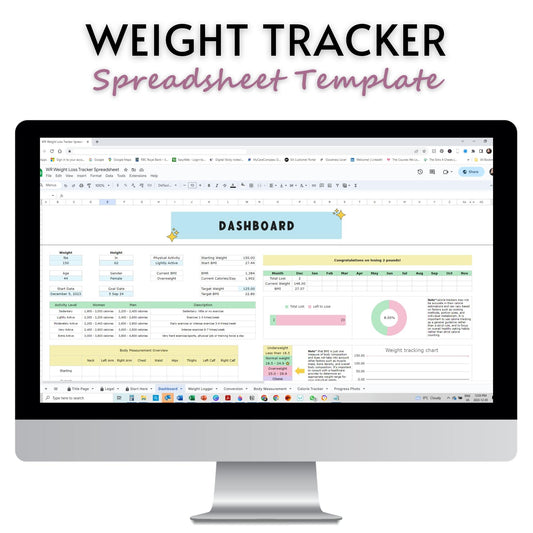 Healthy Weight Tracker Spreadsheet Template